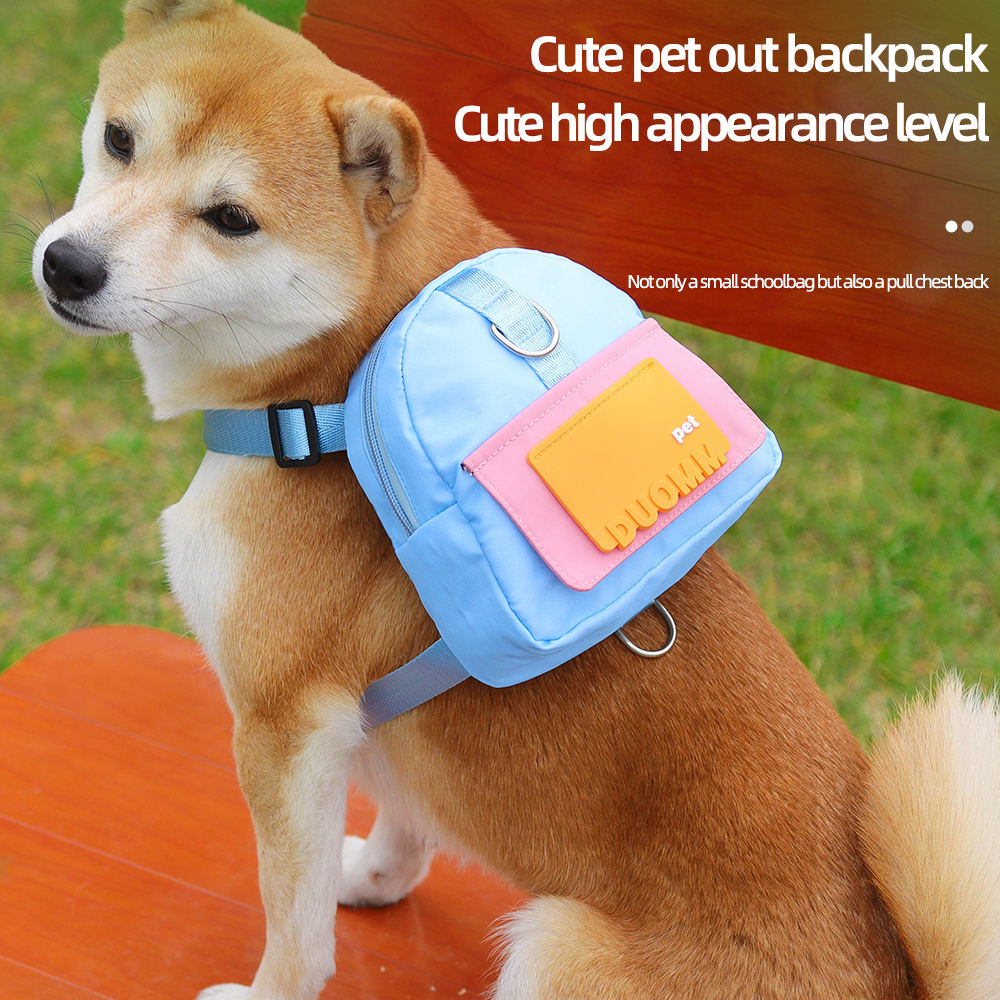 New Design Pet Supplies Adjustable Puppy Backpack Factory Price Cartoon Dog Bag Outdoor Travel Portable Dog Pet Small Bags