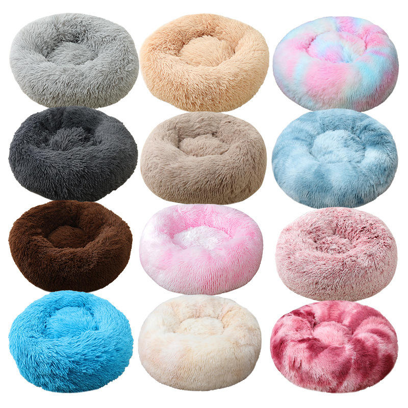 Autumn Winter Comfortable Plush Cat Beds Soft Dog Washable Donut Cuddler Multiple Sizes Sleeping Bed