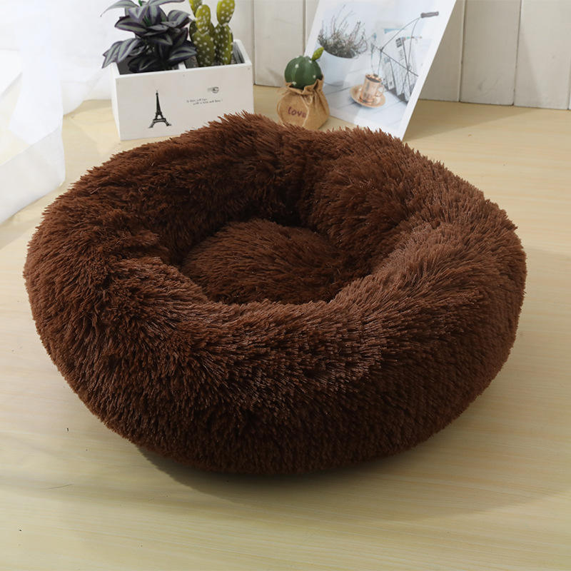 Autumn Winter Comfortable Plush Cat Beds Soft Dog Washable Donut Cuddler Multiple Sizes Sleeping Bed