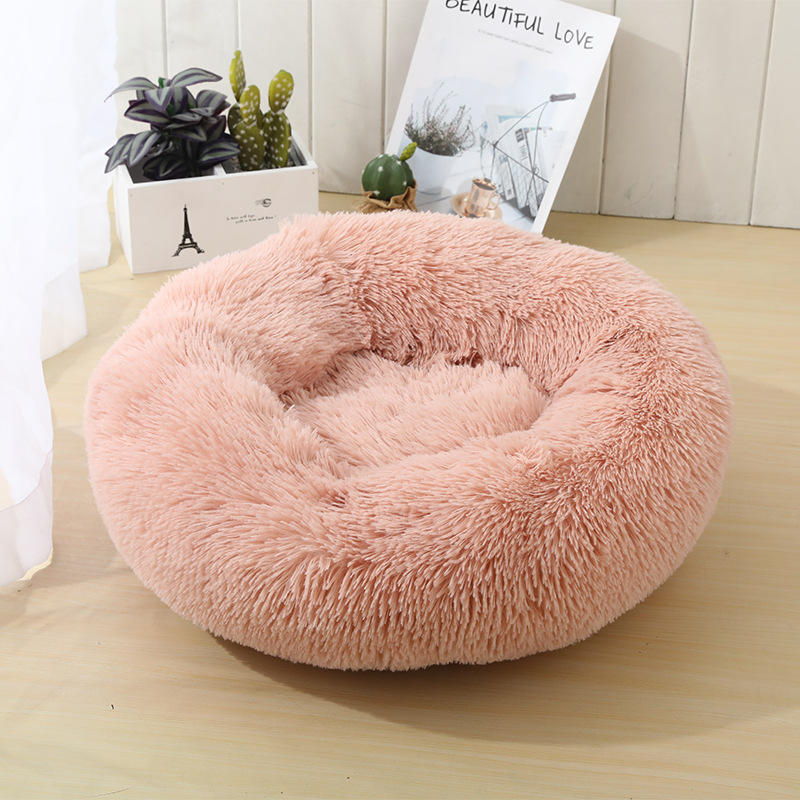 Autumn Winter Comfortable Plush Cat Beds Soft Dog Washable Donut Cuddler Multiple Sizes Sleeping Bed