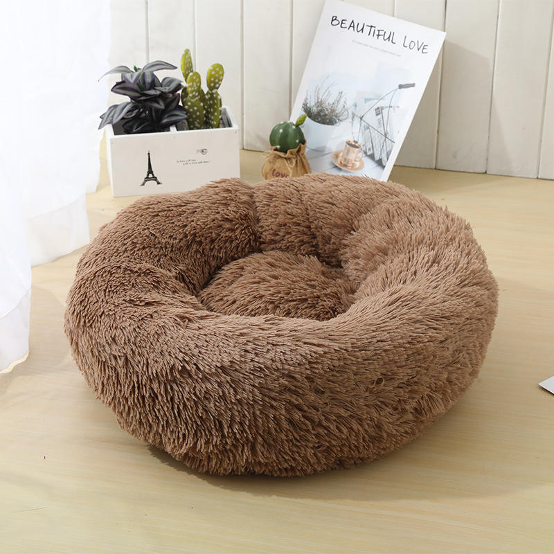 Autumn Winter Comfortable Plush Cat Beds Soft Dog Washable Donut Cuddler Multiple Sizes Sleeping Bed