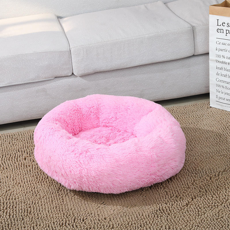 Autumn Winter Comfortable Plush Cat Beds Soft Dog Washable Donut Cuddler Multiple Sizes Sleeping Bed