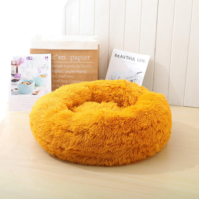 Autumn Winter Comfortable Plush Cat Beds Soft Dog Washable Donut Cuddler Multiple Sizes Sleeping Bed