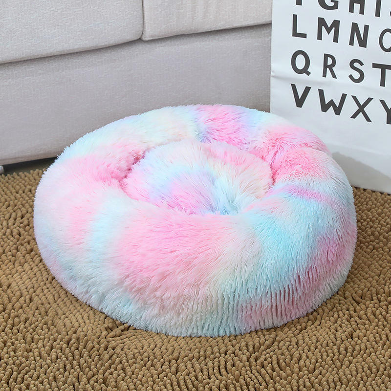 Autumn Winter Comfortable Plush Cat Beds Soft Dog Washable Donut Cuddler Multiple Sizes Sleeping Bed