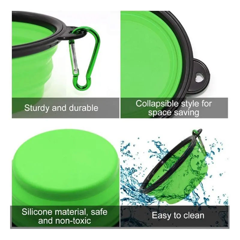 Custom Outdoor Pet Accessories Dog Food Water Travel Feeder Bowl Portable Foldable Silicone For Dogs Silicone Stretch Lids