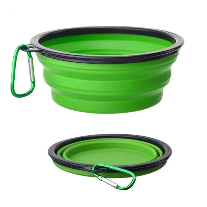 Custom Outdoor Pet Accessories Dog Food Water Travel Feeder Bowl Portable Foldable Silicone For Dogs Silicone Stretch Lids