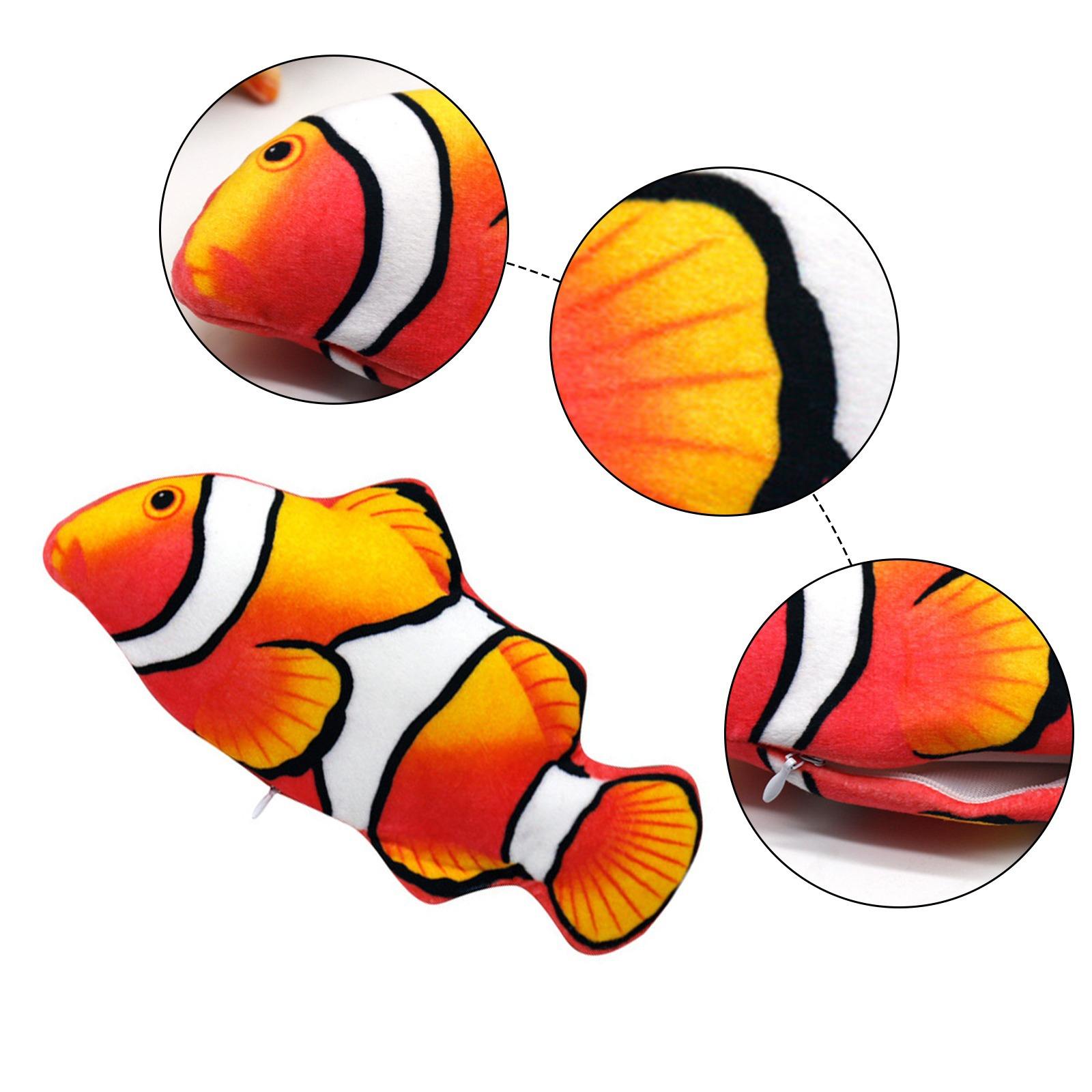 Popular Electric Usb Rechargeable Simulation Interactive Realistic Fish Swing Tail Plush Funny Fish Cat Pet Toy