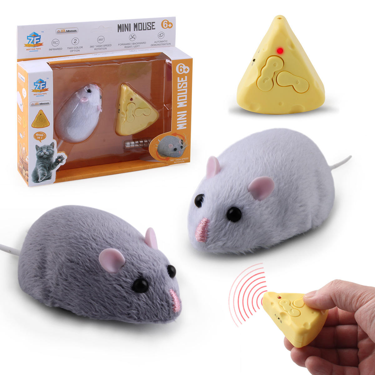 New Arrival Wireless Infrared Electric Remote Control Mouse Interactive Cat Trick Tearing Plus Pet Toy