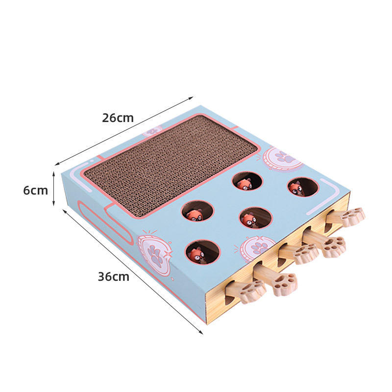 Factory Supply Eco-friendly Multi Function Scratching Board Grinding Claw Interactive Cat Whack-a-mole Toy Cat Scratcher Toy