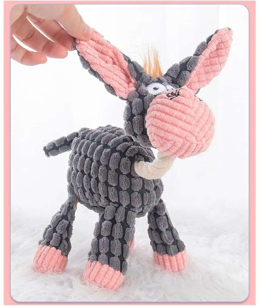 Factory Wholesale Plush Dog Toys Funny Donkey Interactive Bite Resistant Toy Puppy Squeaky Chew Toys