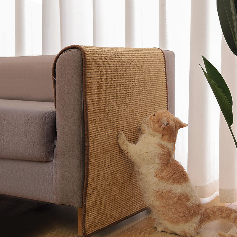 Multiple Function Sofa Cat Scratcher Cat Grinding Protector Claw Natural Sisal Pad Sofa Protection Cat Scratching Mat