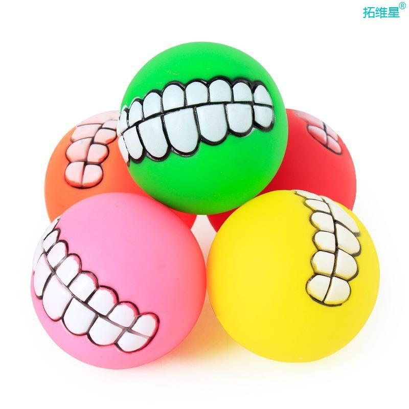 Pet Supplies Toys Squeaking Ball Teeth Chew Toy Funny Pets Dog Puppy Cat Ball