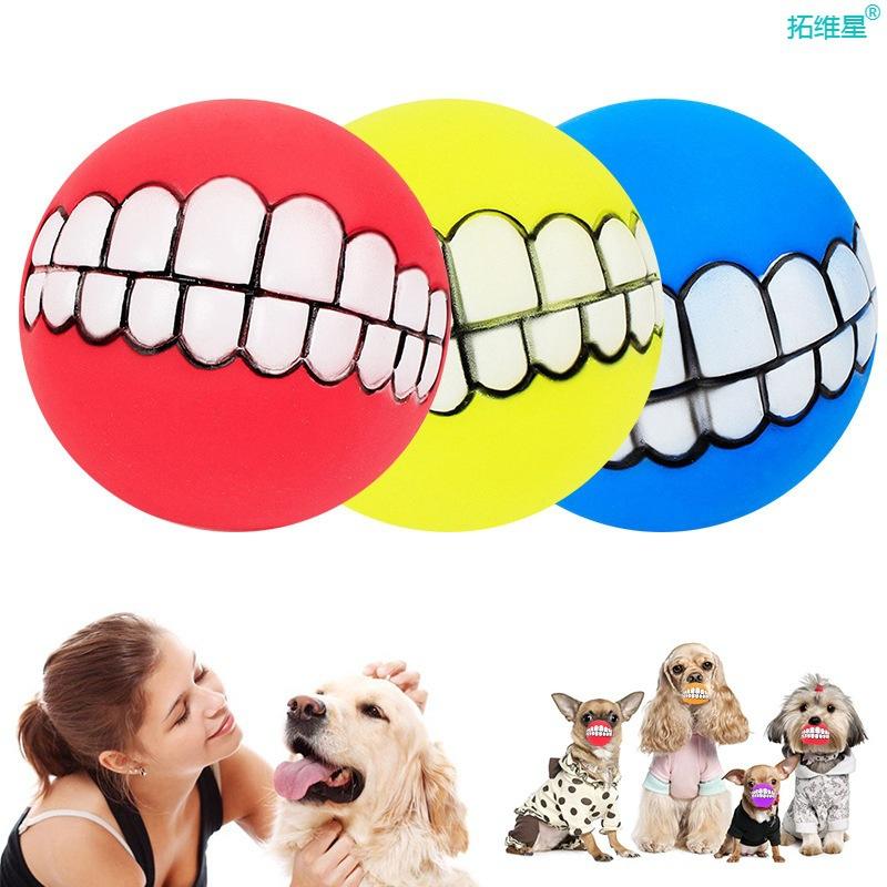 Pet Supplies Toys Squeaking Ball Teeth Chew Toy Funny Pets Dog Puppy Cat Ball