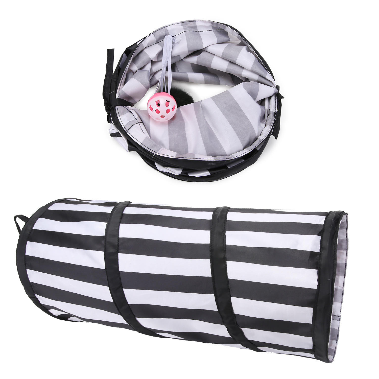 Foldable Pet Cat Tunnel Collapsible Cat Tunnel Holes Kitten Puppy Funny Play Tubes Balls Toys