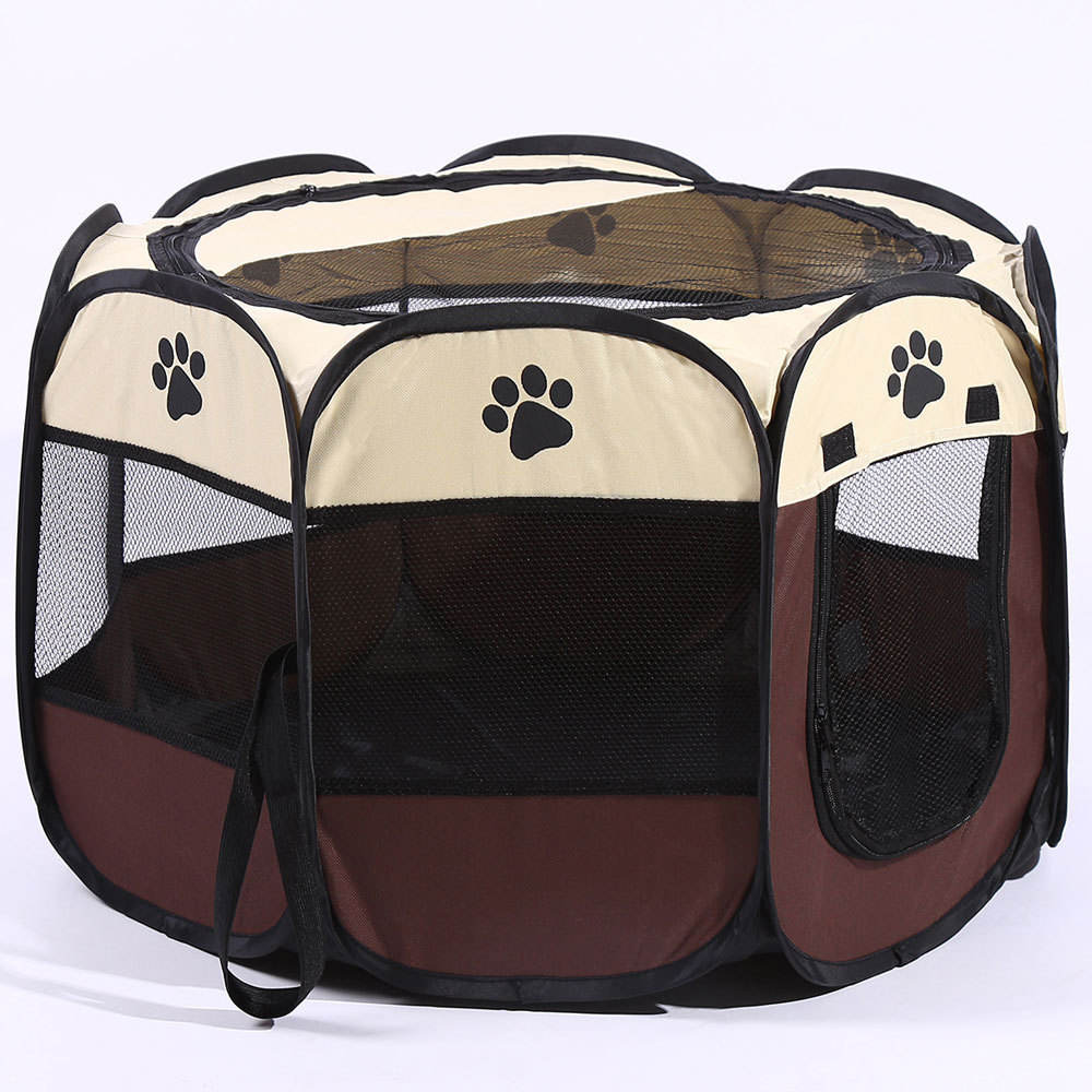 High Quality Scratch-resistant Outdoor Pop Up Pet Carrier Tent Portable Folding Pet Tent Dog House Octagonal Cage