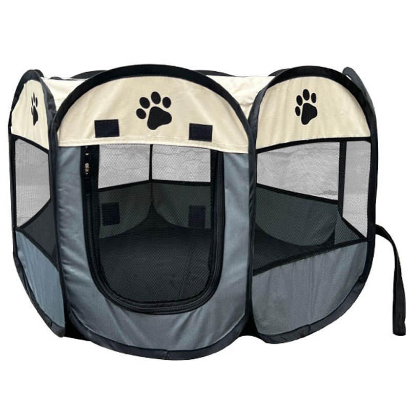 High Quality Scratch-resistant Outdoor Pop Up Pet Carrier Tent Portable Folding Pet Tent Dog House Octagonal Cage