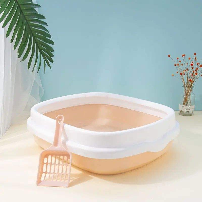 Factory Cheap Foldable Plastic Closed Cat Litter Box Grid Cat Sand Box Cat Splash-proof Toilet Box