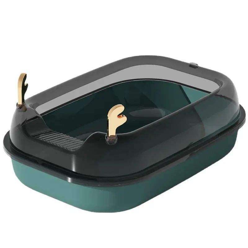 Factory Cheap Foldable Plastic Closed Cat Litter Box Grid Cat Sand Box Cat Splash-proof Toilet Box