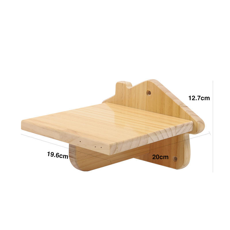 Wall Mounted Climbing Frame Tree Solid Wood Jumping Platform Wall Diy Pet Furniture Sisal Various Size