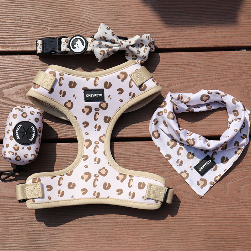 Cute Simple Style Adjustable Luxury Thick Sherpa Warm Metal Clip Quick Release Dog Harness Leash Set Sublimation