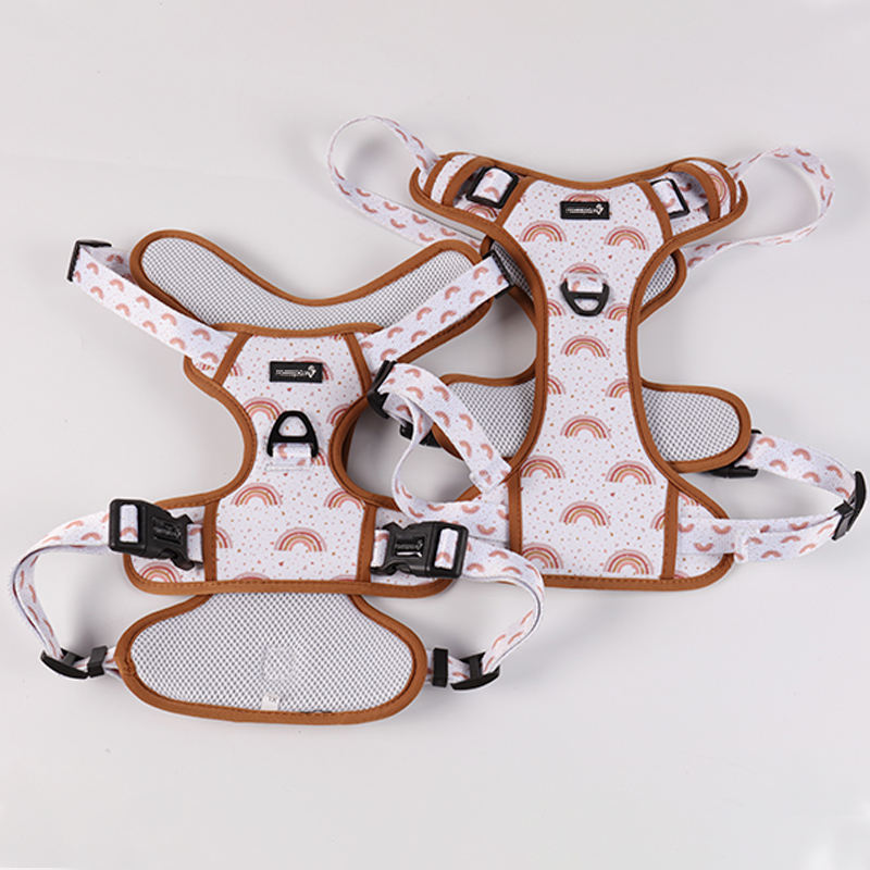 Adjustable Upgraded Large Dog Harness Breathable Mesh Strong Green Sublimation Reflective Pet Dog Harness Vest