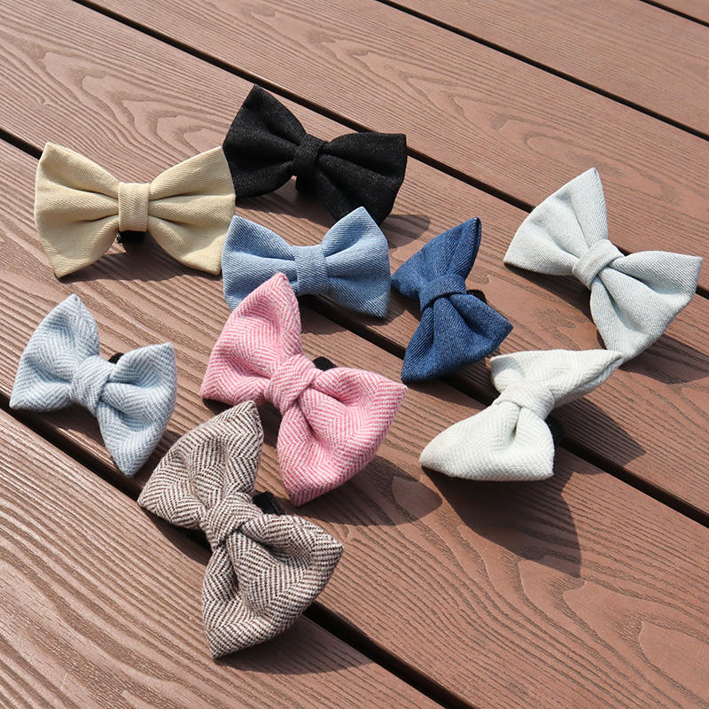 Custom Blank Luxury Fashion Dog Collar Leash Bow Tie Poop Bag Holder Harness For Pet Dog Walking