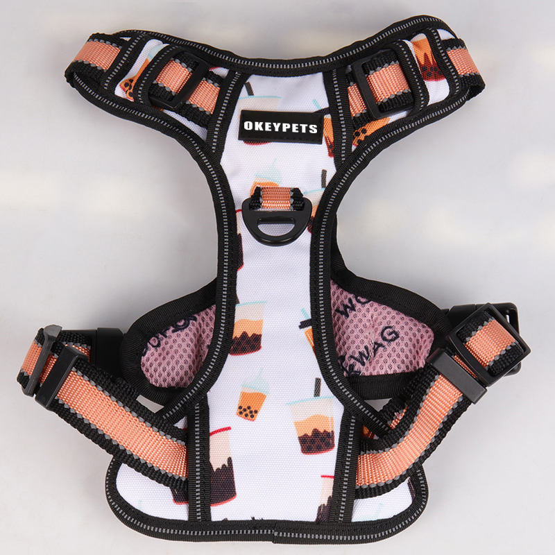 Custom Pattern Oxford Durable Medium Pet Big Dog Vest Anti Pull Design Brand Breathable Mesh Dog Harness