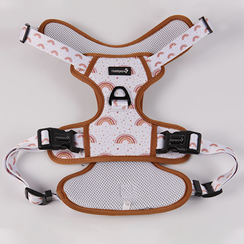 Pet Supplier Oxford Nylon Durable Fashion Oem Pattern Designer No Pull Big Dog Harness Vest Set For Large Dogs