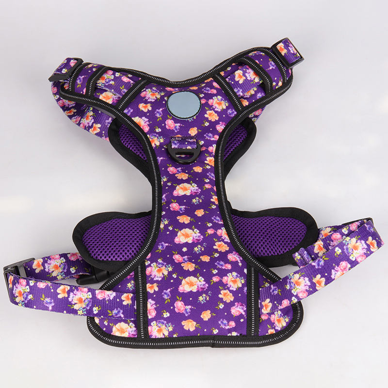 Reflective Pet Vest Set Nylon Oxford Front Clip Adjustable Sublimation Dog Harness Vest With Oem Custom Logo