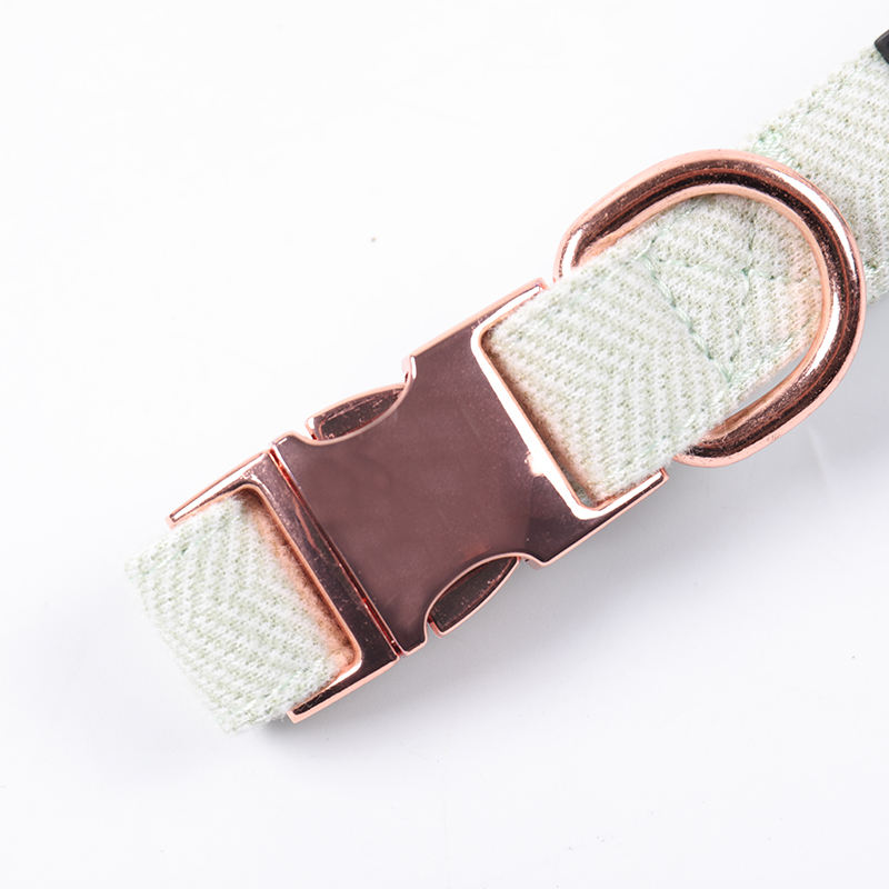 Oem Custom Dog Collar Soft Blank Green Cotton Quick Release Buckle Adjustable Dog Collar For Small Medium Breed