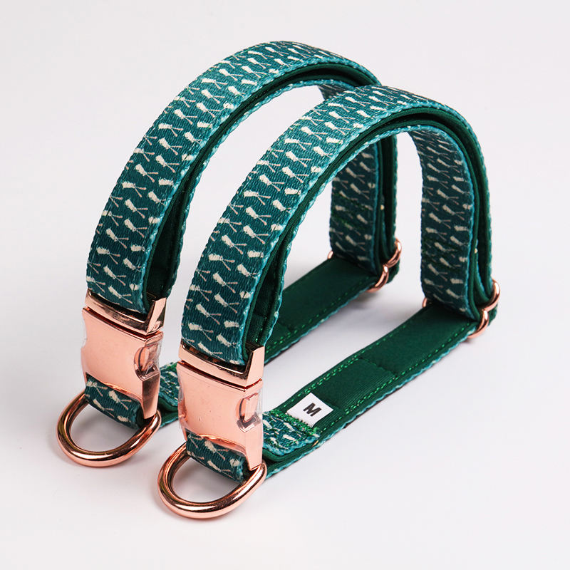 Best Quality Luxury Personalized Heat Transfer Printed Webbing Neoprene Padded Dog Collar Designer