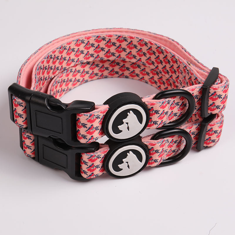 Custom Personalized Pattern Padded Printing Orange Pet Dog Collar And Lead Set Luxury