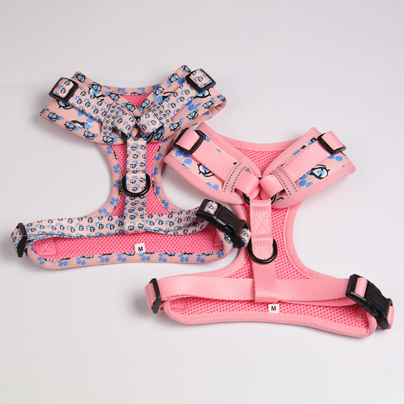 Popular Highly Quality Neoprene Sublimation Pattern Adjustable Reflective Dog Harness