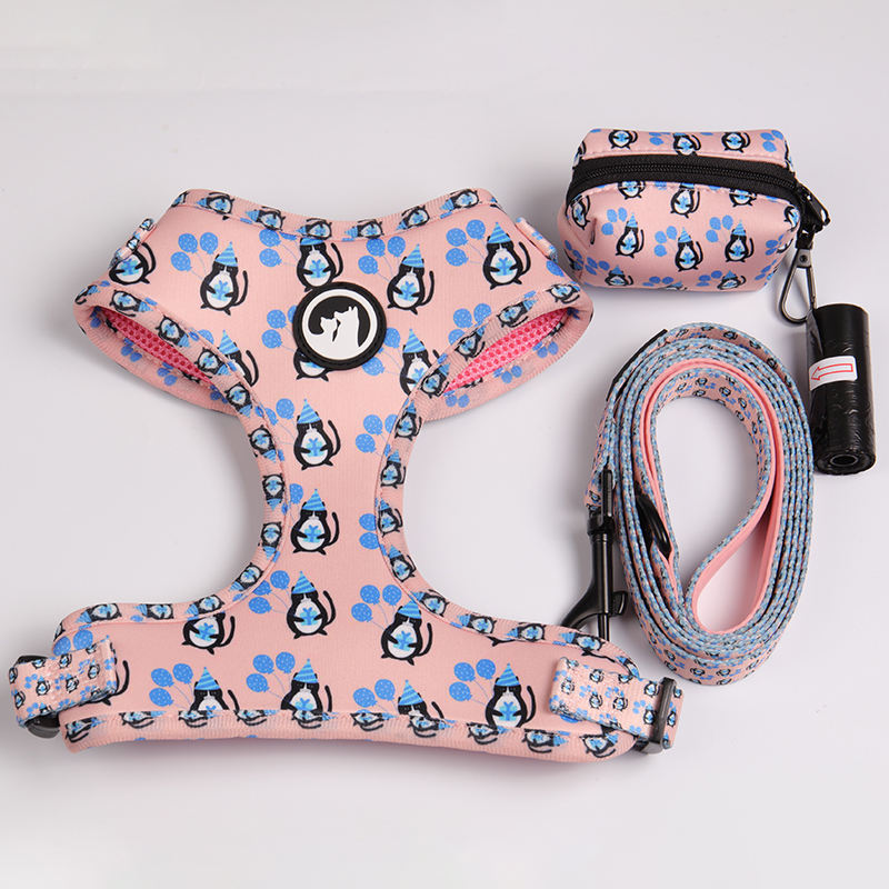 Popular Highly Quality Neoprene Sublimation Pattern Adjustable Reflective Dog Harness