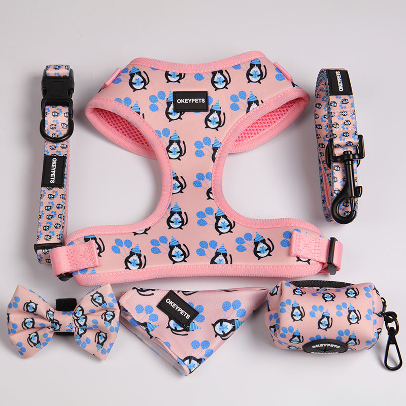 Popular Highly Quality Neoprene Sublimation Pattern Adjustable Reflective Dog Harness