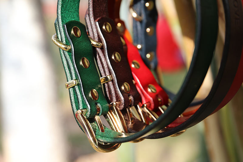 Genuine Leather Alloy Hardware D-ring Hand Stitched Dog Collar Premium Leather Dog Collar