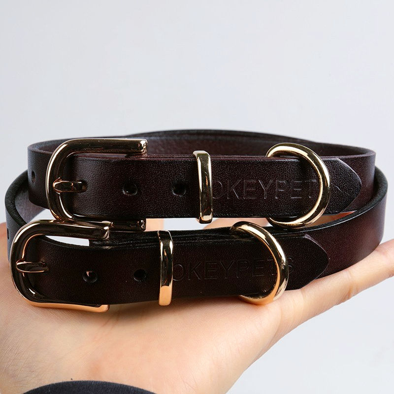 Multi-size Custom Colors Comfortable Heavy Duty Durable Adjustable Smooth Leather Dog Collar