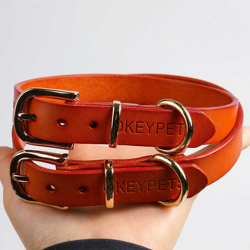 Multi-size Custom Colors Comfortable Heavy Duty Durable Adjustable Smooth Leather Dog Collar