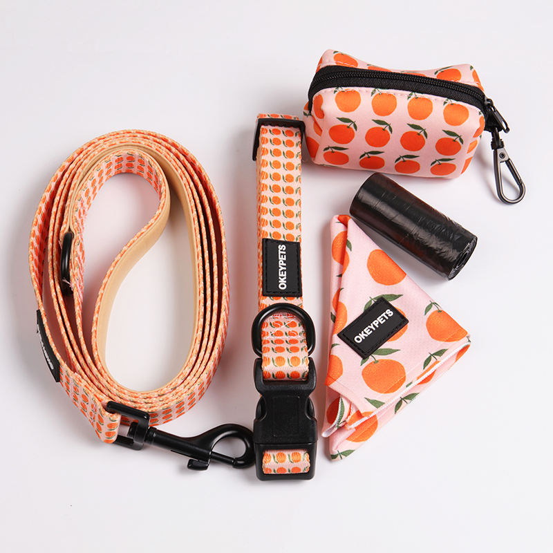 Custom Logo Sublimation Reflective Reversible Luxury Pet Dog Vest Collars Harness And Leash With Bow Tie Bandana