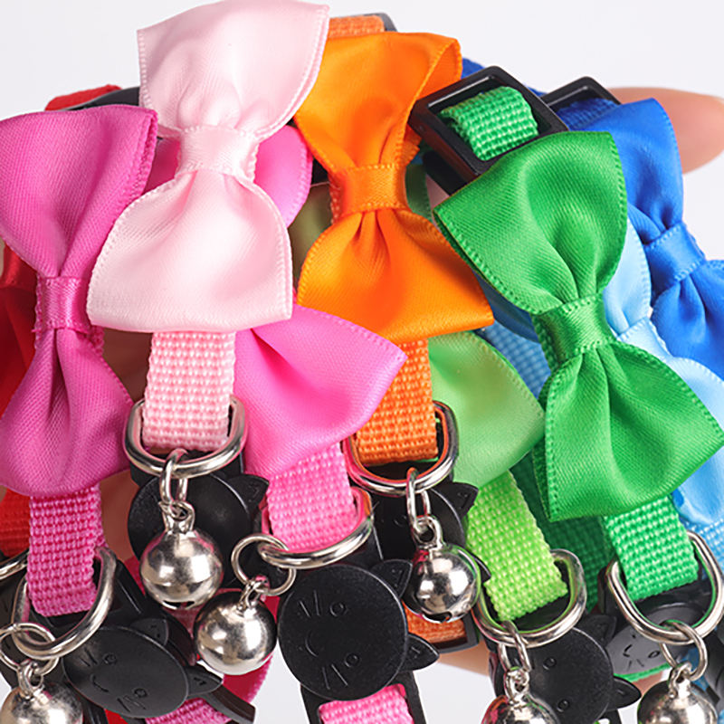 Custom Classic Cheap Polyester Best New Colors Breakaway Bell Manufacturer Adjustable Cat Dog Collar Pet Collars