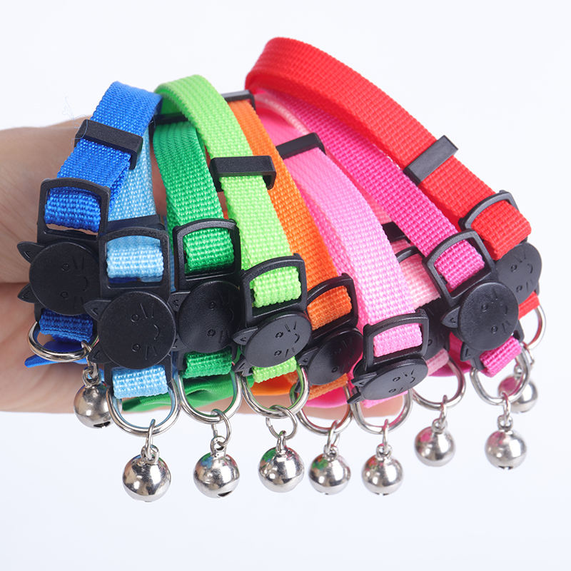 Air Tag Cat Collar High End Luxury Blank Solid Color Polyester Adjustable Bright Color Small Cat Collar