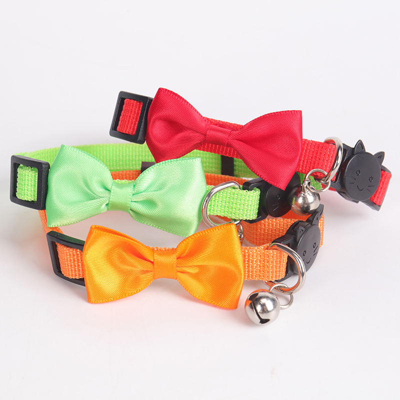 Air Tag Cat Collar High End Luxury Blank Solid Color Polyester Adjustable Bright Color Small Cat Collar