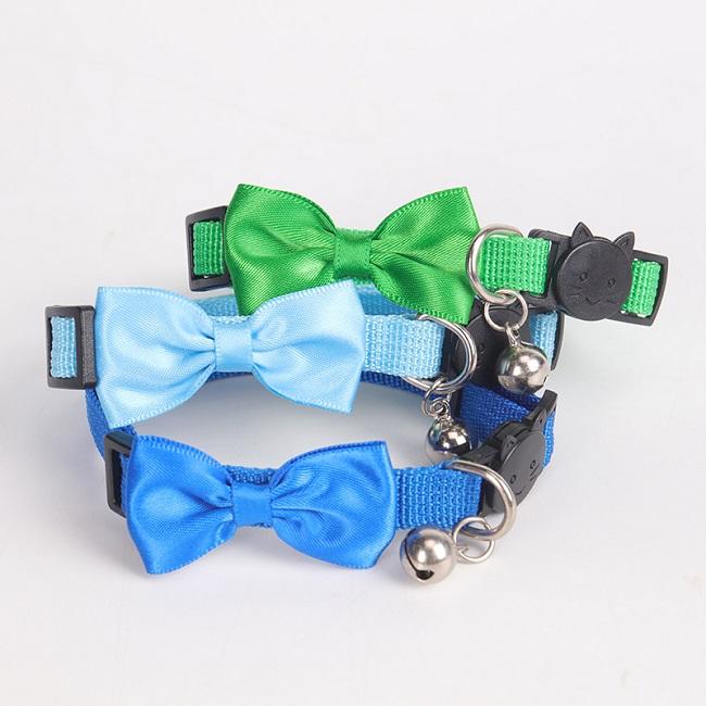 Air Tag Cat Collar High End Luxury Blank Solid Color Polyester Adjustable Bright Color Small Cat Collar