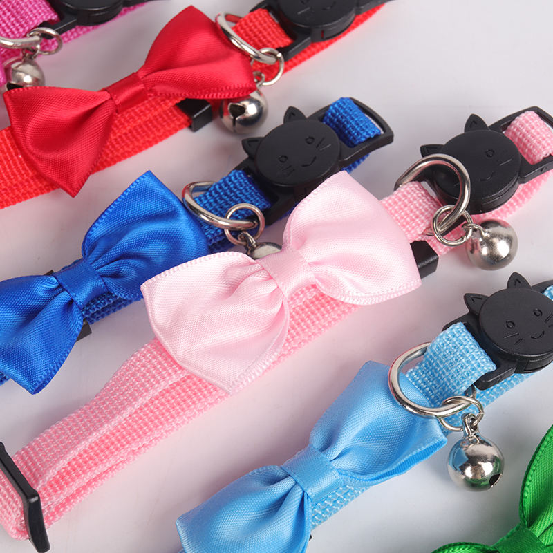 Air Tag Cat Collar High End Luxury Blank Solid Color Polyester Adjustable Bright Color Small Cat Collar