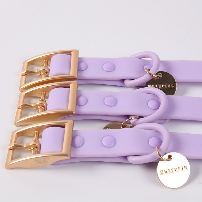 Wholesale Adjustable Strong Durable Solid Color Purple Pet Dog Lead Long Strap Pvc And Neck Collar Set