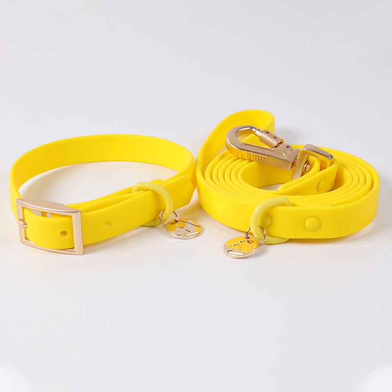 Sublimable Pvc Adjustable Waterproof Dog Neck Collar Blank Bulk With Matching Same Color Lead Leash