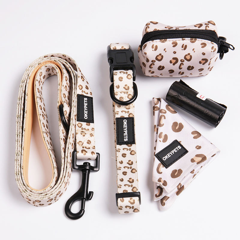 Dog Collar Leash Manufacturers Designer Sublimation Luxury Dog Leashes And Collars With Bow Tie