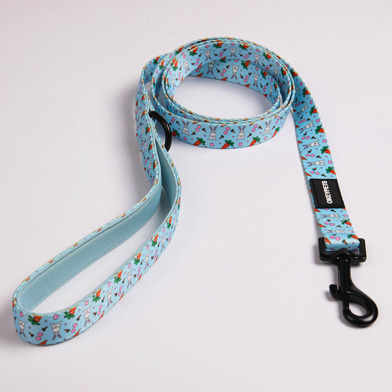 Personalized Custom Pattern Absorbing Soft Padded Adjustable Neoprnene Dog Walking Leash