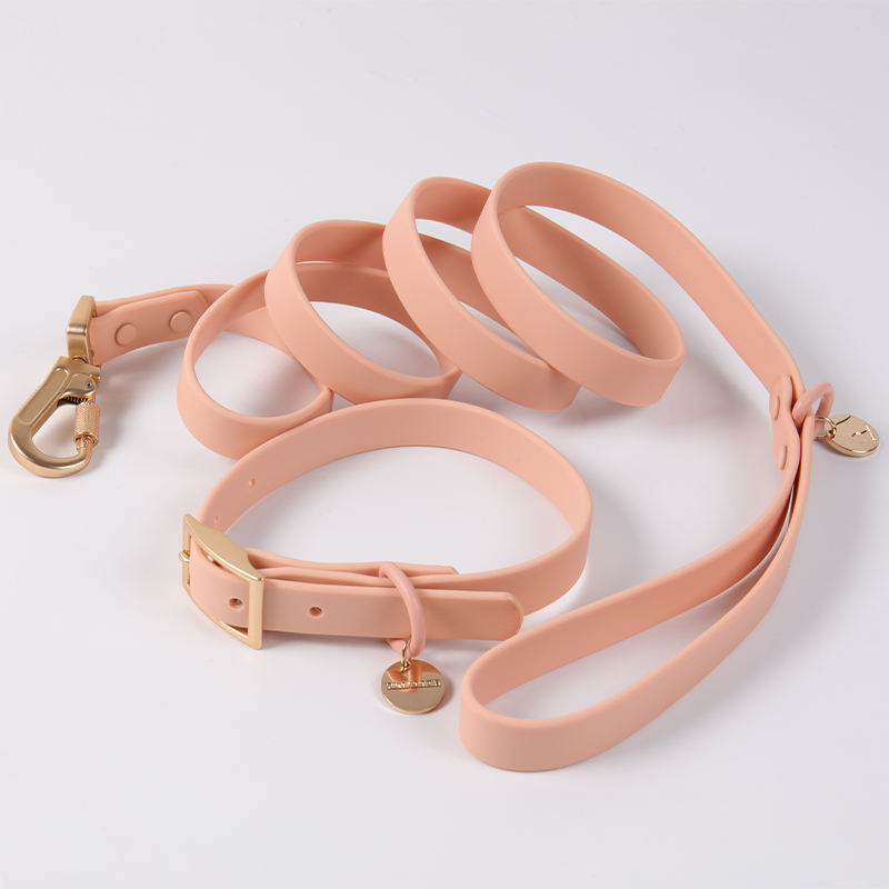 Luxury Custom Solid Color Collar Pvc Coated Waterproof Webbing Dog Accessories Collar And Leash Set