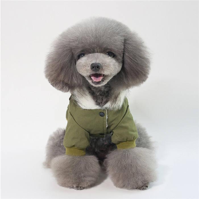 Ropa De Mascotas Fur Hoodie Thicken Double Pocket Industrial Style Warm Dog Jacket Coat Costume Winter Dog Clothes